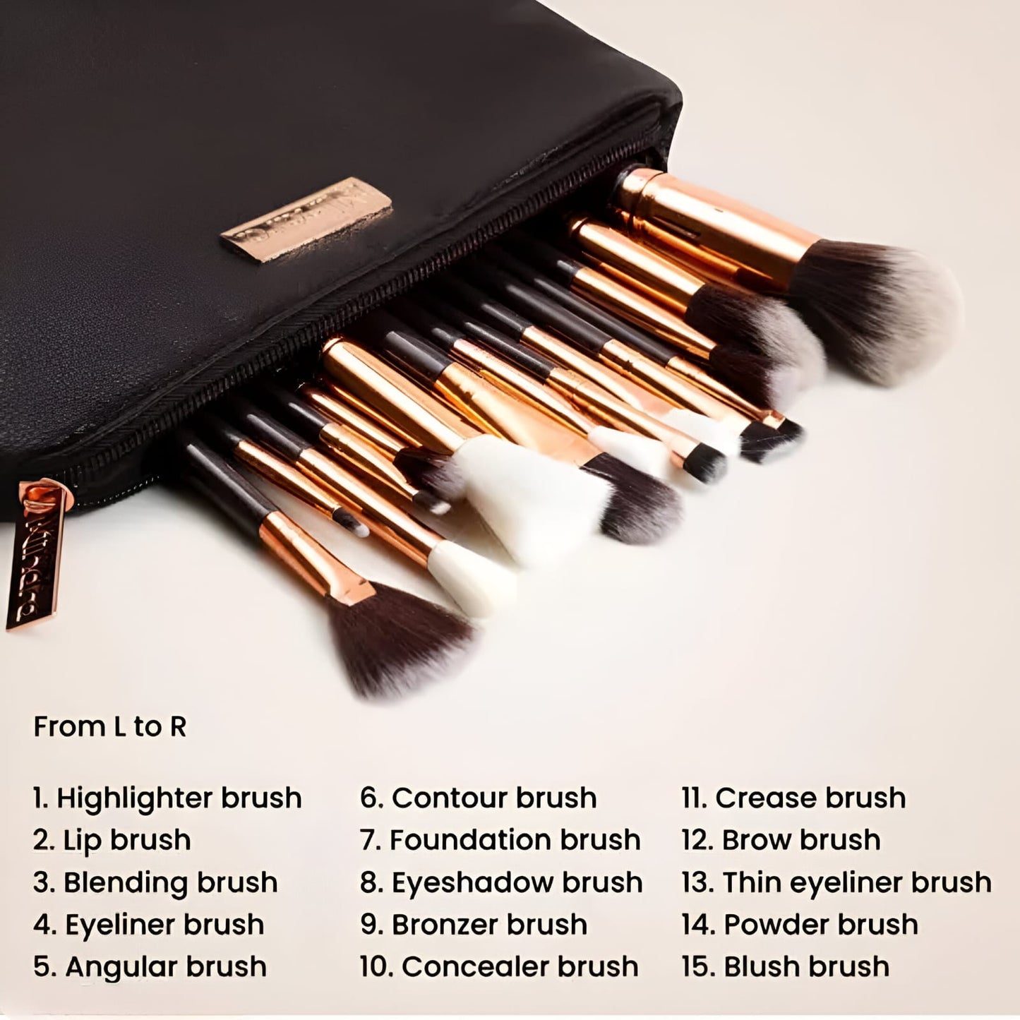 PROFESSIONAL MAKE-UP BRUSH APPLICATO SET OF 15