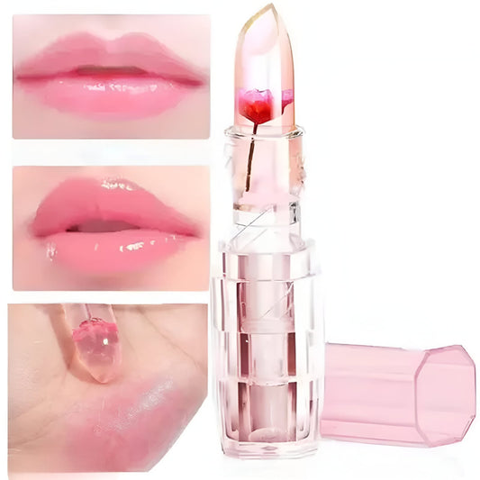 PREMIUM  WATERPROOF JELLY FLOWER COLOR CHANGING LIP GLOSS PH TEMPERATURE